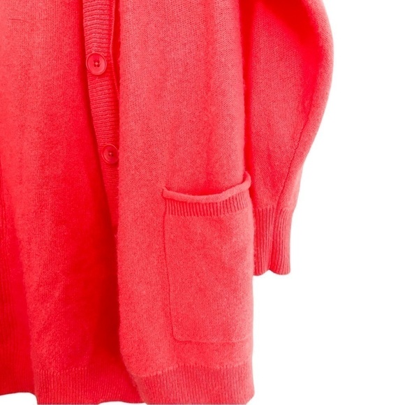 ANTHROPOLOGIE Pilcro Kelly 100% Cashmere Button Front Cardigan Coral Pink XS - Picture 5 of 6